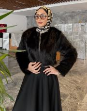 kısa kürk ceket siyah 2