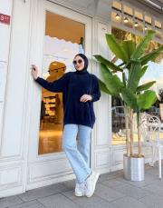 peluş kazak lacivert 2