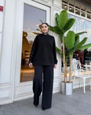 kol detay basic sweat siyah 2