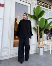 kol detay basic sweat siyah 3