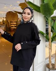 kol detay basic sweat siyah 4