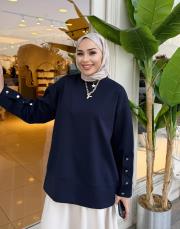 kol detay basic sweat lacivert 2