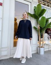 kol detay basic sweat lacivert 4