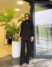 bol paça basic takım siyah