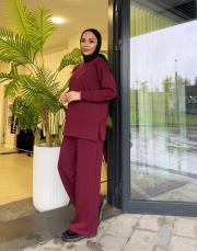 bol paça basic takım bordo