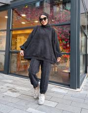 şardonlu şalvar pantolon siyah 2