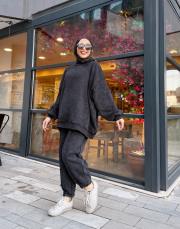 şardonlu şalvar pantolon siyah 3