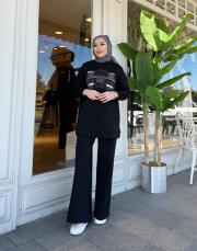 darla payetli üç iplik sweat siyah 4