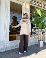 darla payetli üç iplik sweat bej 3