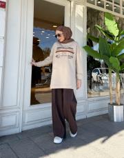 darla payetli üç iplik sweat bej 4