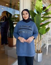 darla payetli üç iplik sweat indigo 2