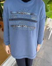 darla payetli üç iplik sweat indigo 4