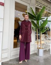 kaşe detay kapitone yelek mürdüm 4