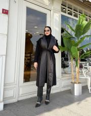 kapitone broş detay kaşe siyah 3