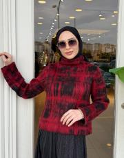 boğazlı siyah detay kırmızı