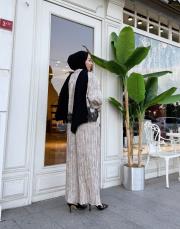 plise dantel detay takım bej 4