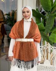 sky kaşmir omuz şalı turuncu 2