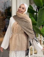sky kaşmir omuz şalı bej 2