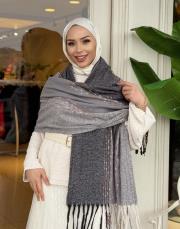 sky kaşmir omuz şalı gri-siyah 2