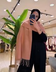 çift renk kaşmir omuz şalı pembe