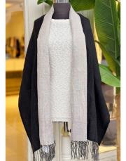çift renk kaşmir omuz şalı siyah