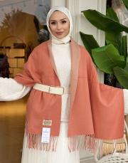 çift renk kaşmir omuz şalı somon