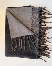 çift renk kaşmir omuz şalı antrasit