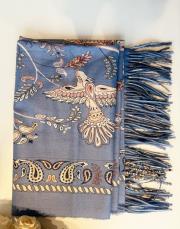 kuş motifli ince kaşmir şal 