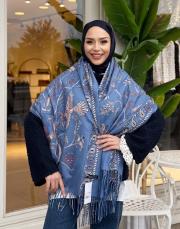 kuş motifli ince kaşmir şal  3