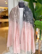 karışık desen kaşmir omuz şalı pembe