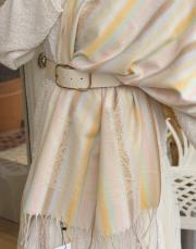 karışık desen kaşmir omuz şalı sarı 2