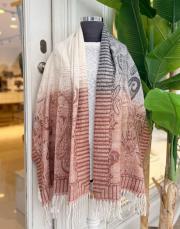 karışık desen kaşmir omuz şalı taba