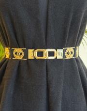 gold örgü cc tokalı lastikli kemer siyah 2