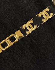 gold desenli cc tokalı lastikli kemer siyah 2