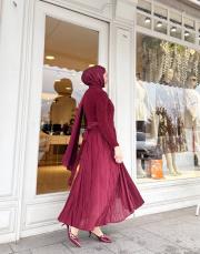 ithal ceket elbise bordo 3