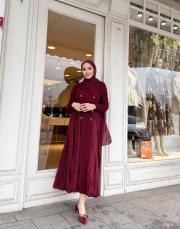 ithal ceket elbise bordo 4