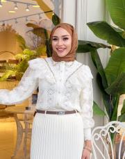 ithal tasarım güpürlü gömlek ekru