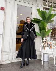 ithal taşlı şişme yelek siyah 3