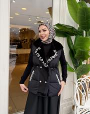 ithal taşlı şişme yelek siyah 4