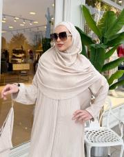 fermuarlı namaz elbisesi bej 3