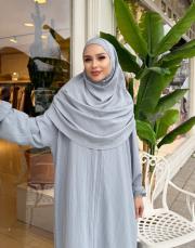 fermuarlı namaz elbisesi gri 2