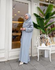 fermuarlı namaz elbisesi gri 3