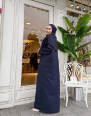 fermuarlı namaz elbisesi lacivert