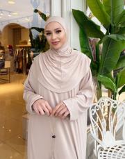 süprem şalı birleşik namaz elbisesi bej 2