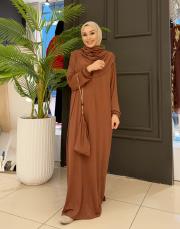 süprem şalı birleşik namaz elbisesi taba