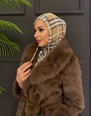 ekose desen balaklava bej 2