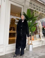 yaka kürklü angora siyah 2