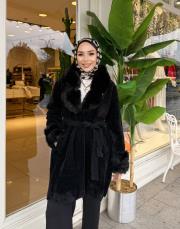 kürk detay angora siyah