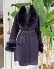 kürk detay angora patlıcan moru