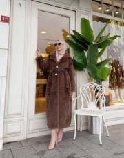 deri kemer detay kürk kaban kahve 3